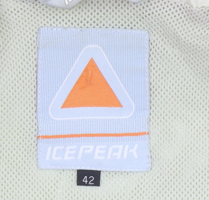 Icepeak Women's Green Hooded Rain Coat Jacket Size 14 Water Resistant
