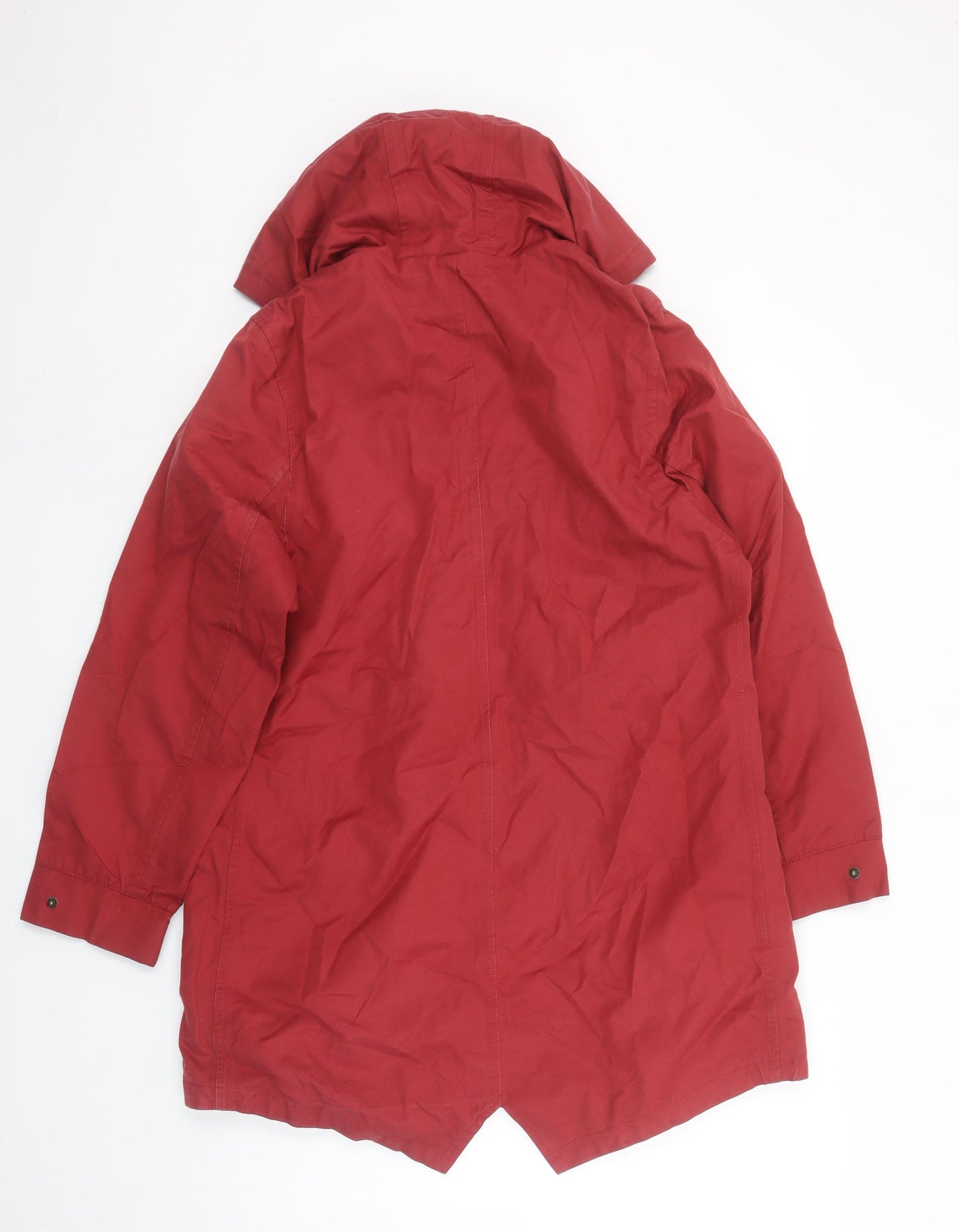 TIGI Womens Red Hooded Parka Coat Size 10 Cotton Blend