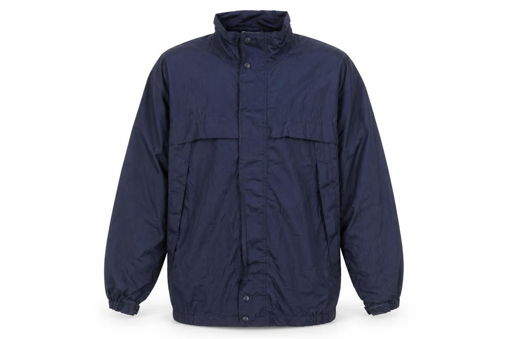 Front view of Crane Sports Men's Blue Medium Windbreaker Jacket Waterproof Lightweight