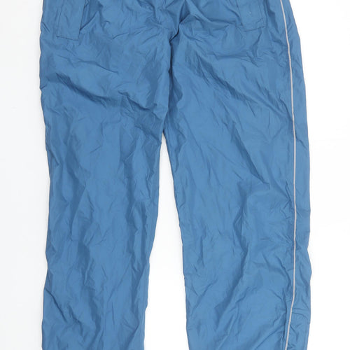 Crane Mens Blue Windbreaker Trousers L 36in Waist Elasticated Lightweight