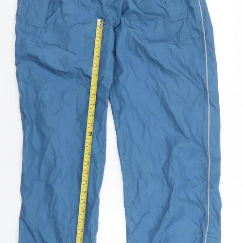 Crane Mens Blue Windbreaker Trousers L 36in Waist Elasticated Lightweight