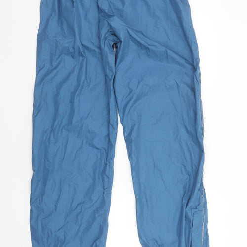Crane Mens Blue Windbreaker Trousers L 36in Waist Elasticated Lightweight
