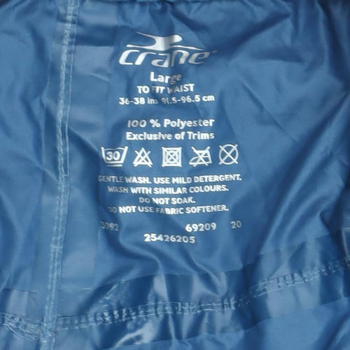 Crane Mens Blue Windbreaker Trousers L 36in Waist Elasticated Lightweight