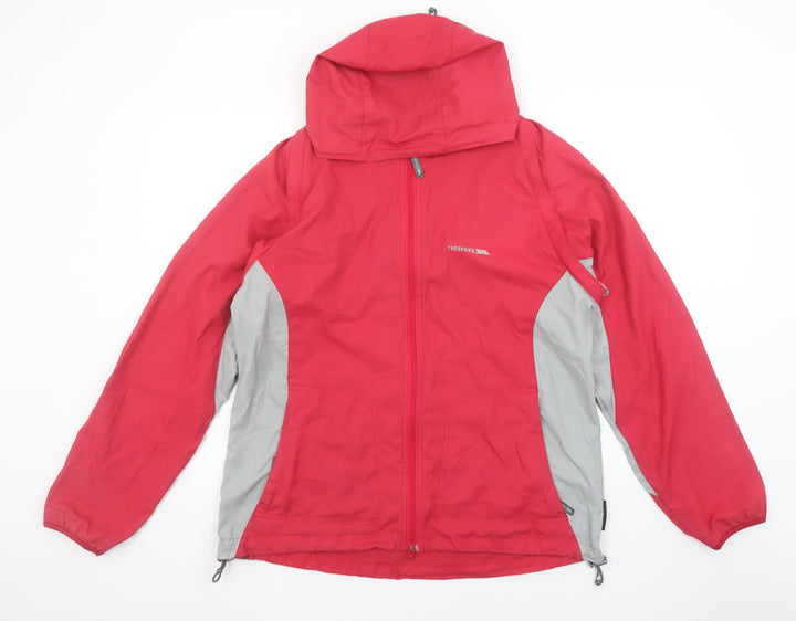 Trespass Womens Red XL Hooded Lightweight Waterproof Jacket