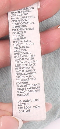 Adidas Men's Green Graphic Logo Cotton T-Shirt Size M