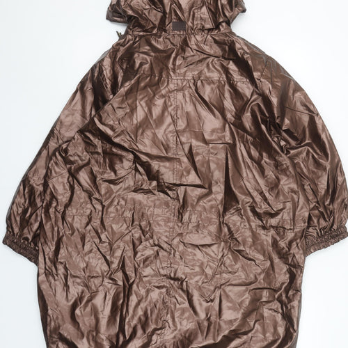 Venca Women Brown Hooded Water Resistant Rain Coat Jacket XL