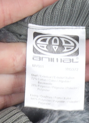 Animal Women's Khaki Size 10 Sleeveless Full Zip Hoodie Vest with Faux Fur Lining