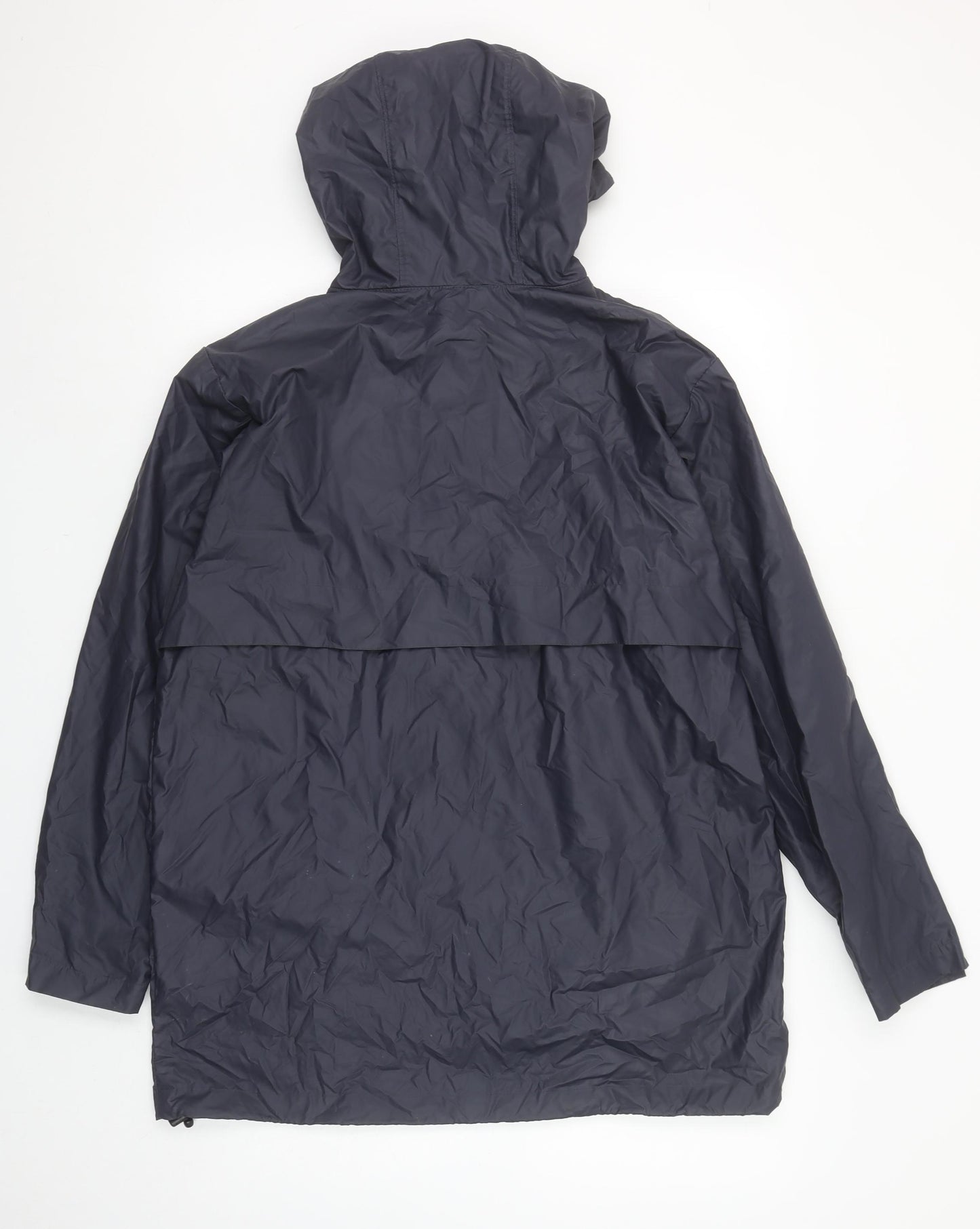 Lands' End Women's Blue Waterproof Hooded Rain Coat Jacket Size 10-12