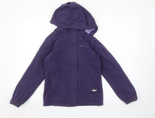 Mountain Warehouse Girls Purple Waterproof Hooded Rain Jacket 9-10 Years