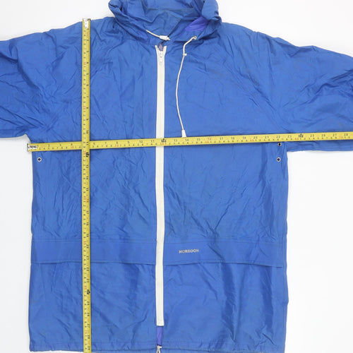 Monsoon Men's Blue Waterproof Hooded Rain Jacket Size S