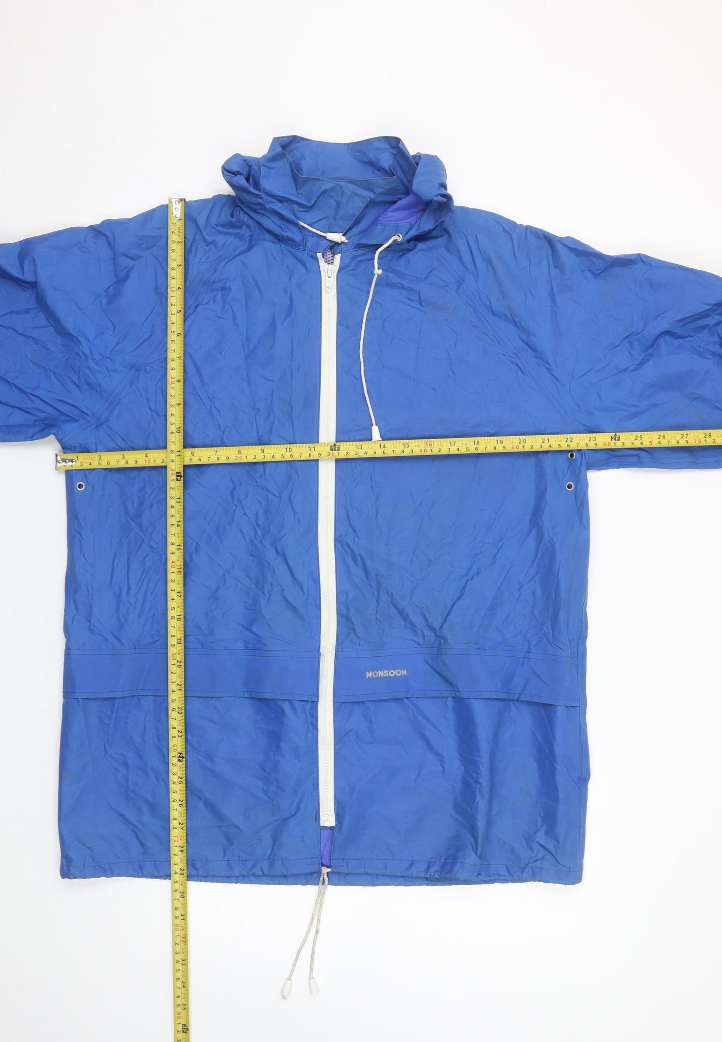 Monsoon Men's Blue Waterproof Hooded Rain Jacket Size S