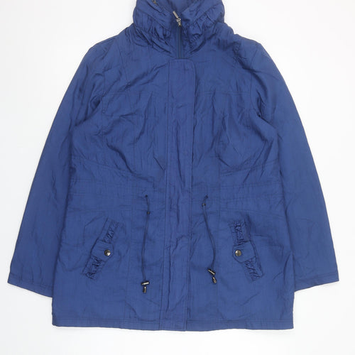 David Emanuel Womens Blue Anorak Jacket Size 14 Lightweight Full Zip