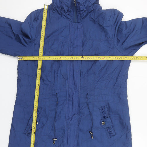 David Emanuel Womens Blue Anorak Jacket Size 14 Lightweight Full Zip
