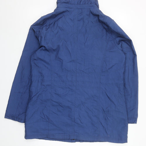 David Emanuel Womens Blue Anorak Jacket Size 14 Lightweight Full Zip