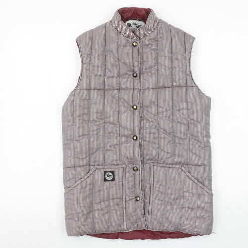 Eque Sport Women's Brown Striped Padded Waistcoat S