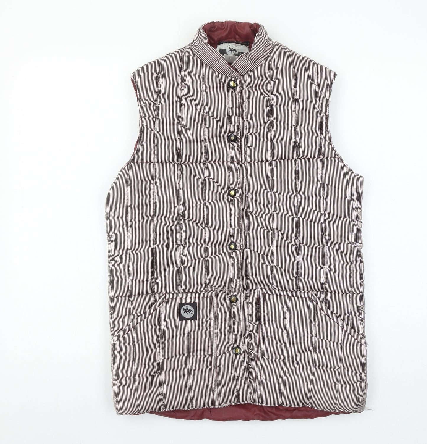 Eque Sport Women's Brown Striped Padded Waistcoat S