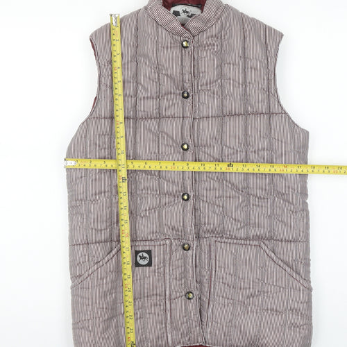 Eque Sport Women's Brown Striped Padded Waistcoat S