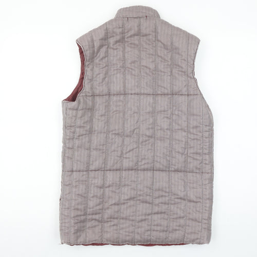 Eque Sport Women's Brown Striped Padded Waistcoat S