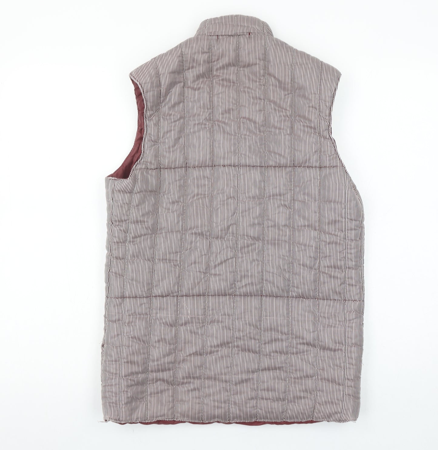 Eque Sport Women's Brown Striped Padded Waistcoat S