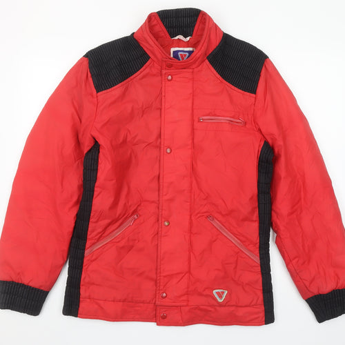 Vango Mens Red Nylon Retro Bomber Jacket Size 40 Outdoor Lined