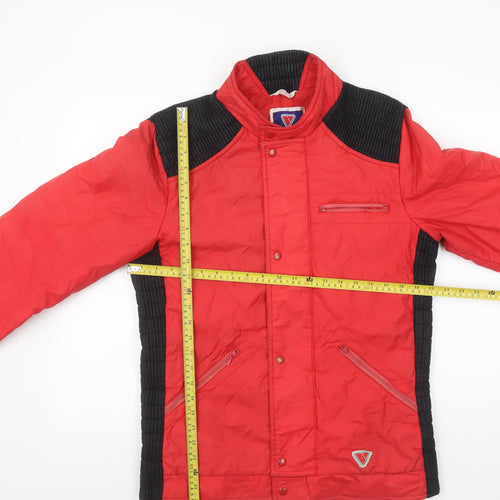 Vango Mens Red Nylon Retro Bomber Jacket Size 40 Outdoor Lined