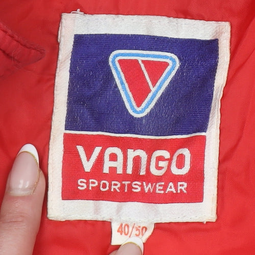 Vango Mens Red Nylon Retro Bomber Jacket Size 40 Outdoor Lined