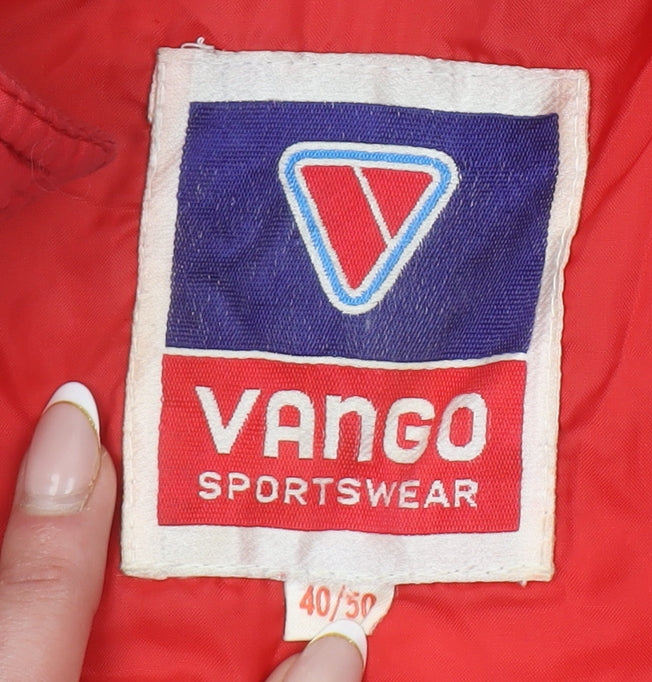 Vango Mens Red Nylon Retro Bomber Jacket Size 40 Outdoor Lined