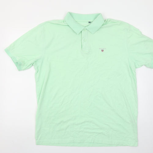 GANT Men's Green 3XL Cotton Short Sleeve Polo Shirt