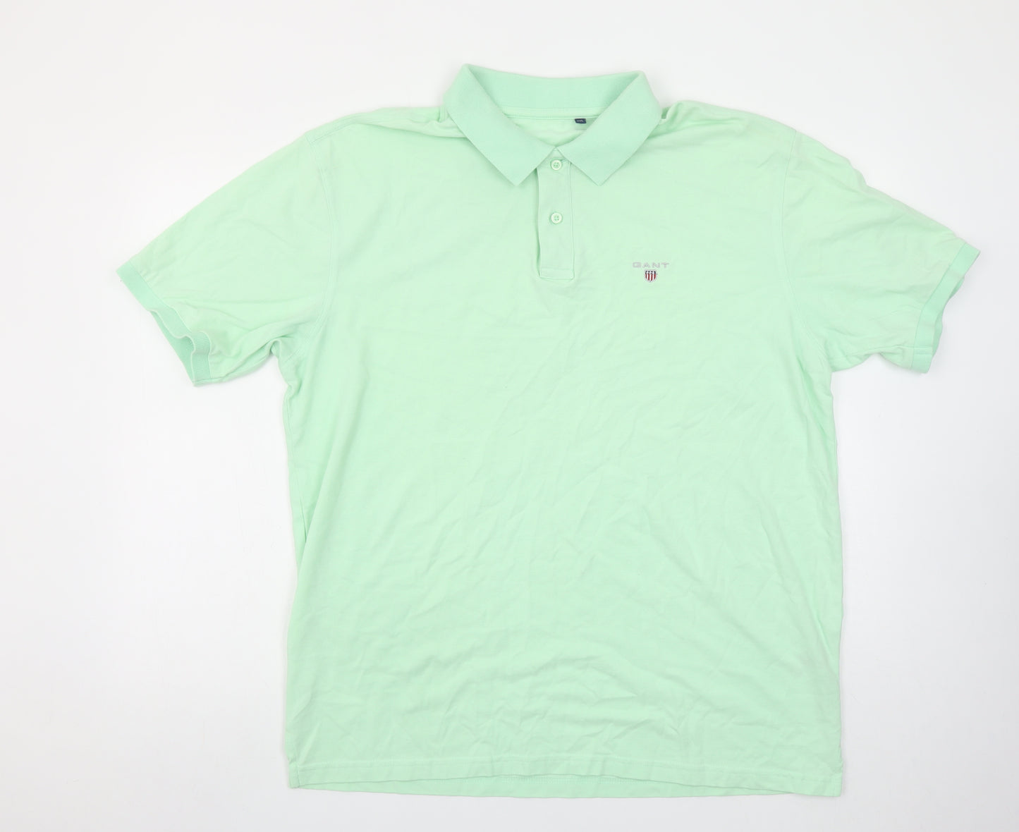 GANT Men's Green 3XL Cotton Short Sleeve Polo Shirt