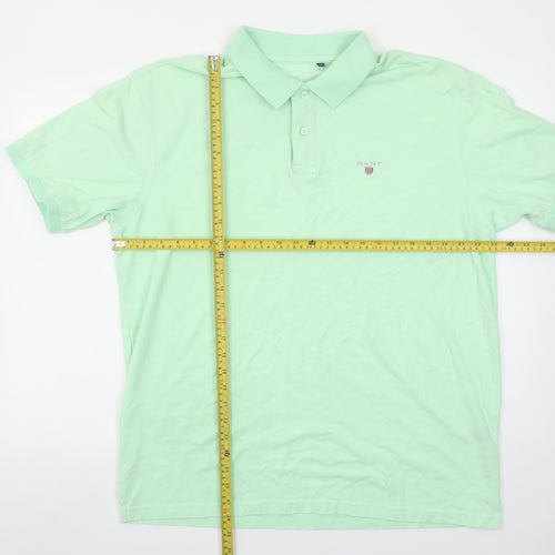 GANT Men's Green 3XL Cotton Short Sleeve Polo Shirt