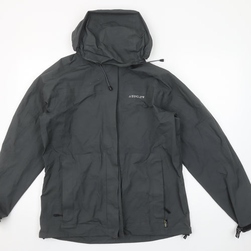 TOG24 Women's Grey Waterproof Hooded Rain Coat Jacket Size 12