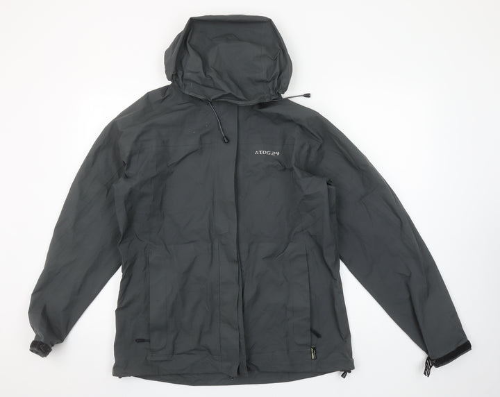 TOG24 Women's Grey Waterproof Hooded Rain Coat Jacket Size 12