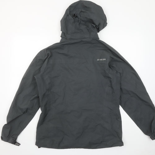 TOG24 Women's Grey Waterproof Hooded Rain Coat Jacket Size 12