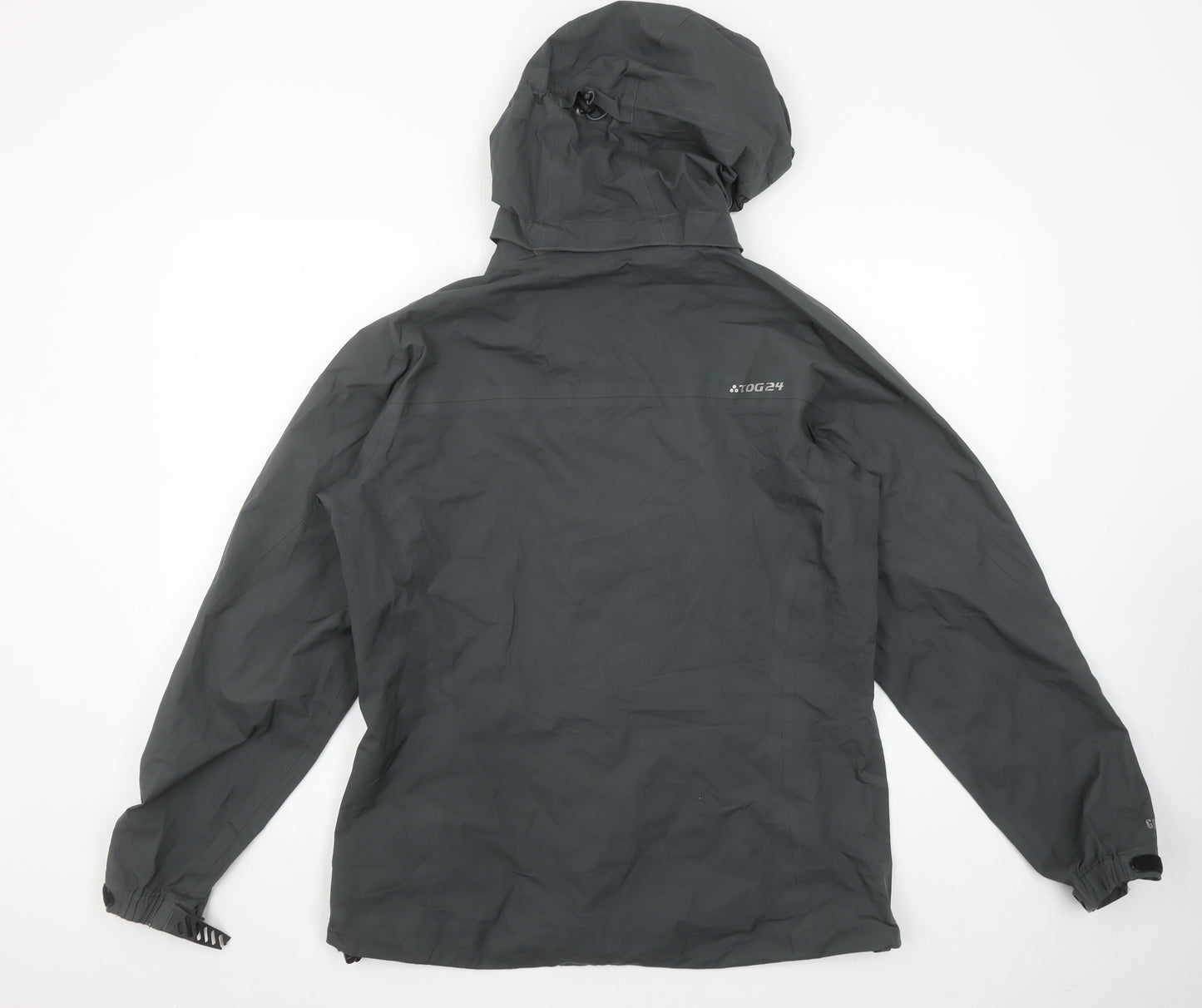 TOG24 Women's Grey Waterproof Hooded Rain Coat Jacket Size 12