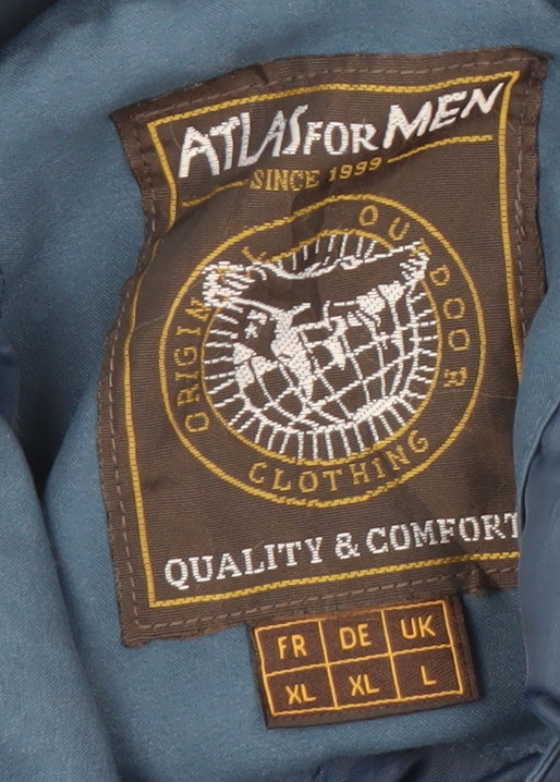 Atlas For Men Blue L Men's Outdoor Full Zip Bomber Jacket