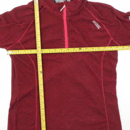 Regatta Women Red Half Zip Fleece Sweatshirt UK 10