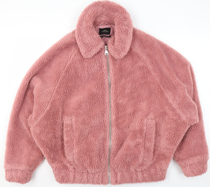 Urban Outfitters Womens Pink Fleece Bomber Jacket XS