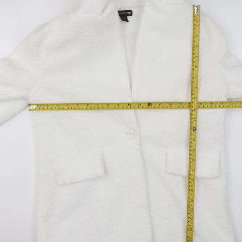 PrettyLittleThing Women’s White Polyester Mid-Length Coat Size 4