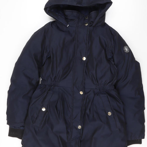 Ted Baker Girls Blue Hooded Puffer Coat Age 12 Years Winter Jacket