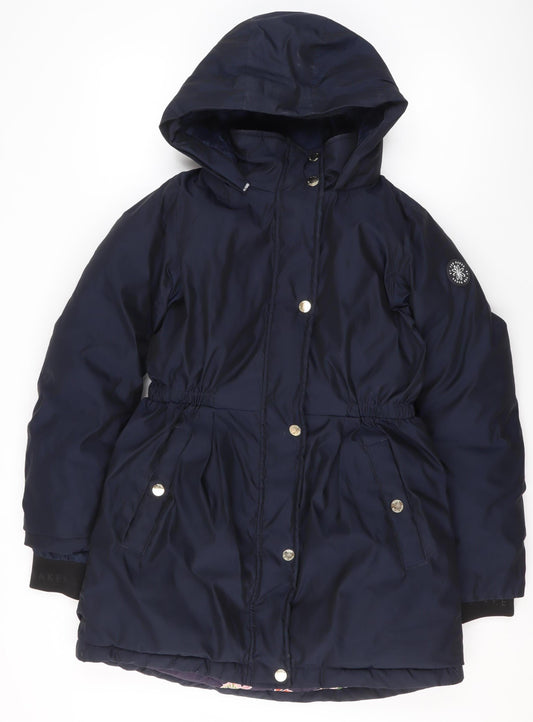 Ted Baker Girls Blue Hooded Puffer Coat Age 12 Years Winter Jacket