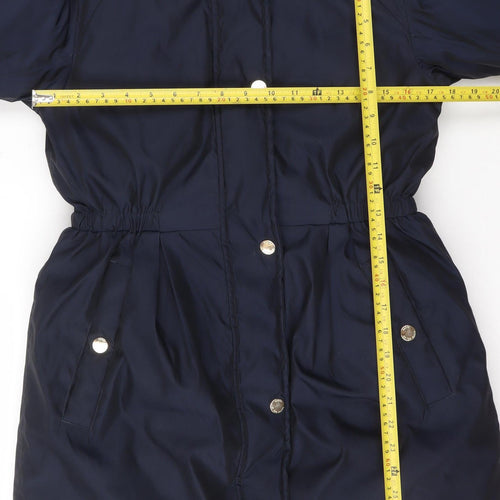 Ted Baker Girls Blue Hooded Puffer Coat Age 12 Years Winter Jacket