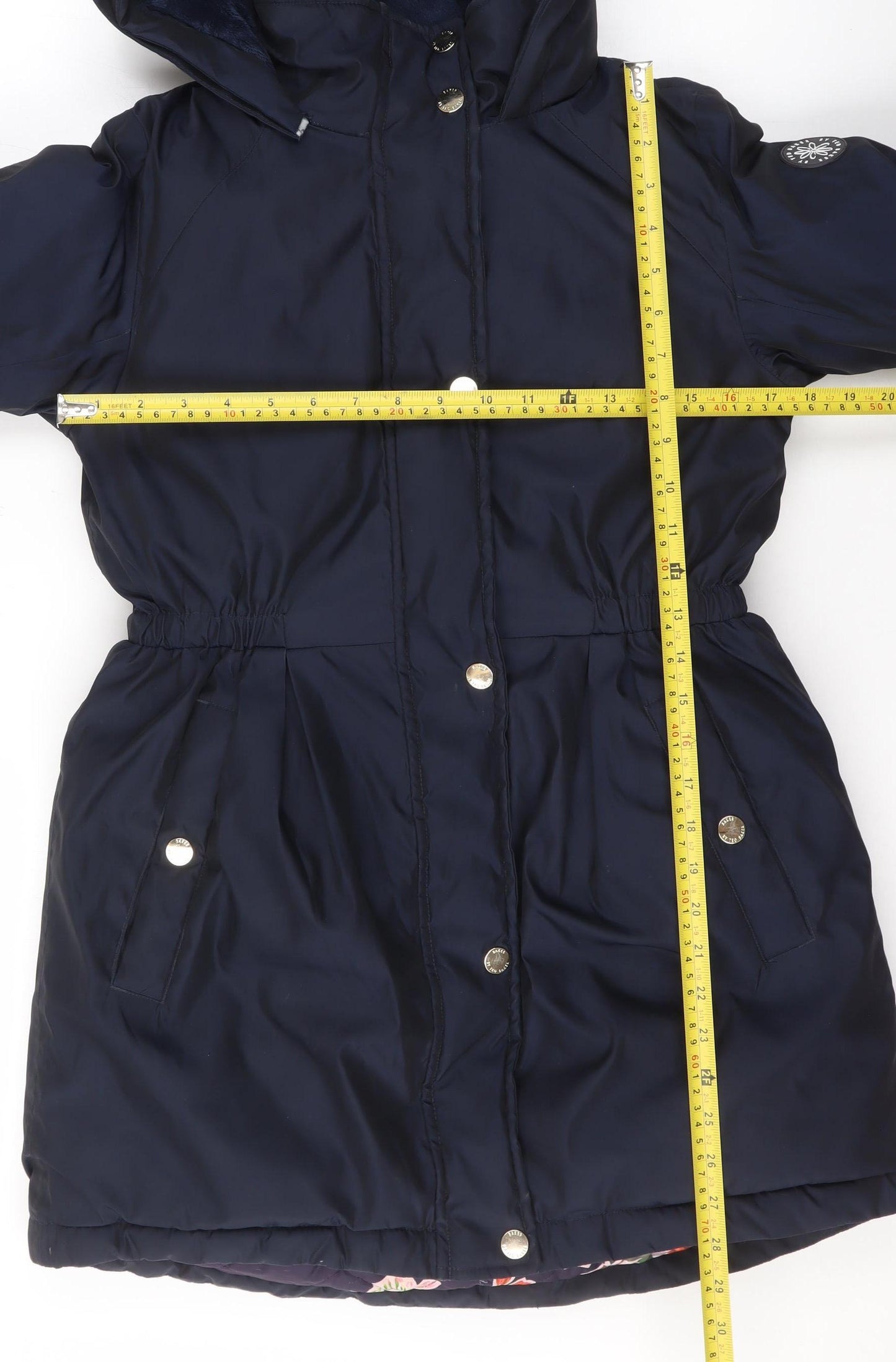 Ted Baker Girls Blue Hooded Puffer Coat Age 12 Years Winter Jacket