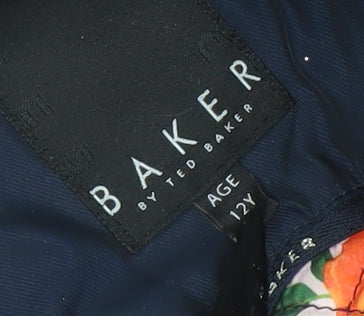 Ted Baker Girls Blue Hooded Puffer Coat Age 12 Years Winter Jacket