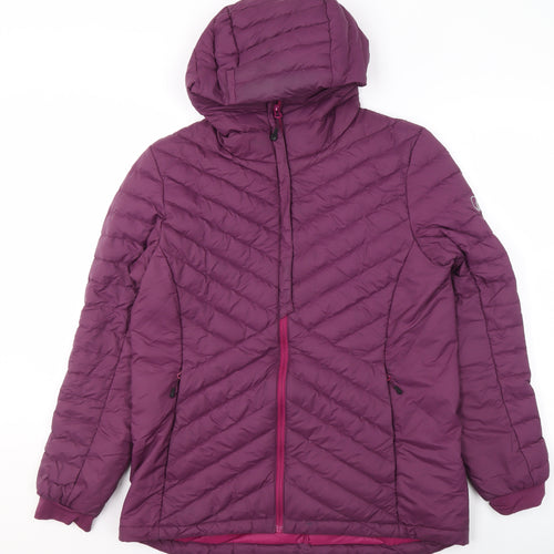 Mountain Ridge Womens Purple Size 14 Quilted Hooded Puffer Jacket