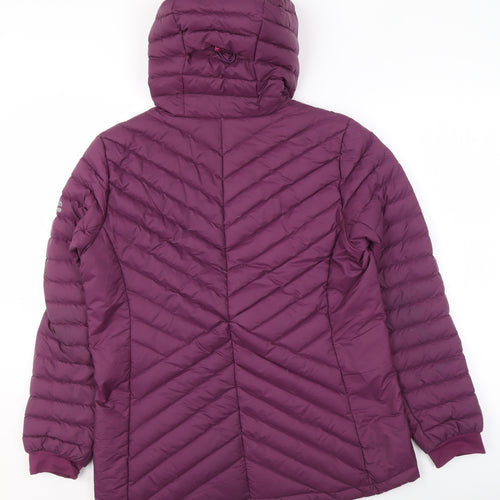 Mountain Ridge Womens Purple Size 14 Quilted Hooded Puffer Jacket
