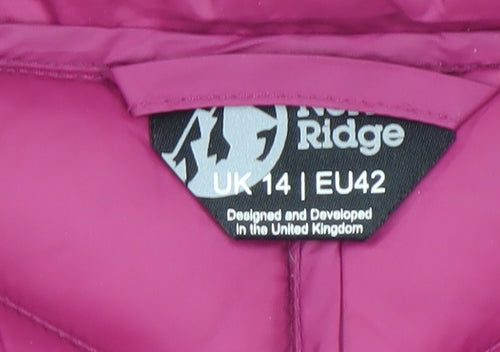 Mountain Ridge Womens Purple Size 14 Quilted Hooded Puffer Jacket