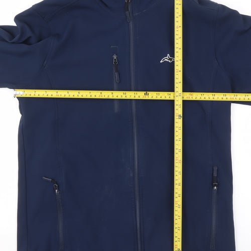 Killer Whale Men's Blue Softshell Jacket M Water Resistant Outdoor Zip