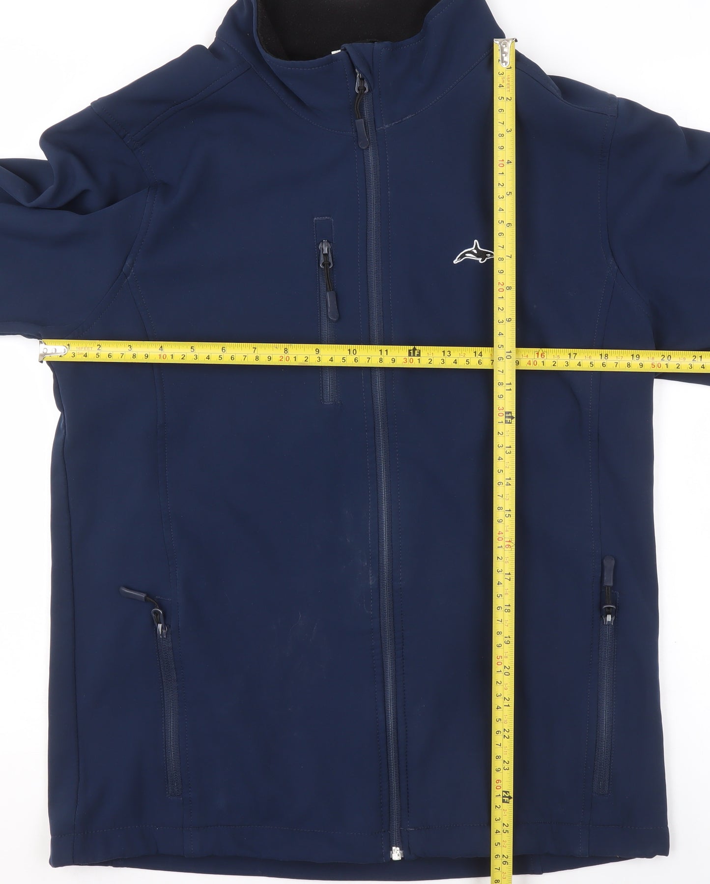 Killer Whale Men's Blue Softshell Jacket M Water Resistant Outdoor Zip