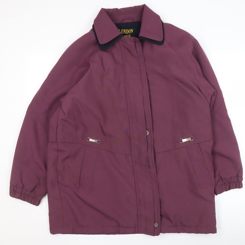 London Paris New York Womens Purple Size 18 Long Parka Jacket