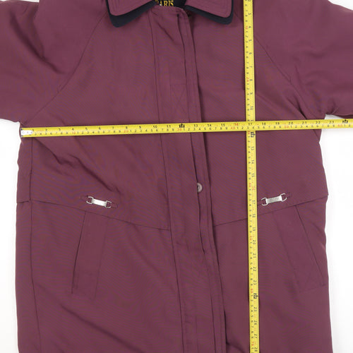 London Paris New York Womens Purple Size 18 Long Parka Jacket